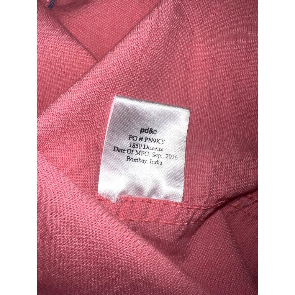 Pd&C Slim Fit Stretch Coral and Gray Short Sleeve ButtonUp Shirt XL Cotton Blend - Picture 5 of 6
